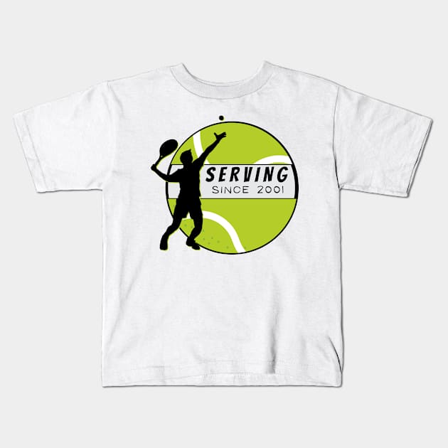 Playing tennis since 2001 Kids T-Shirt by TheWrightLife